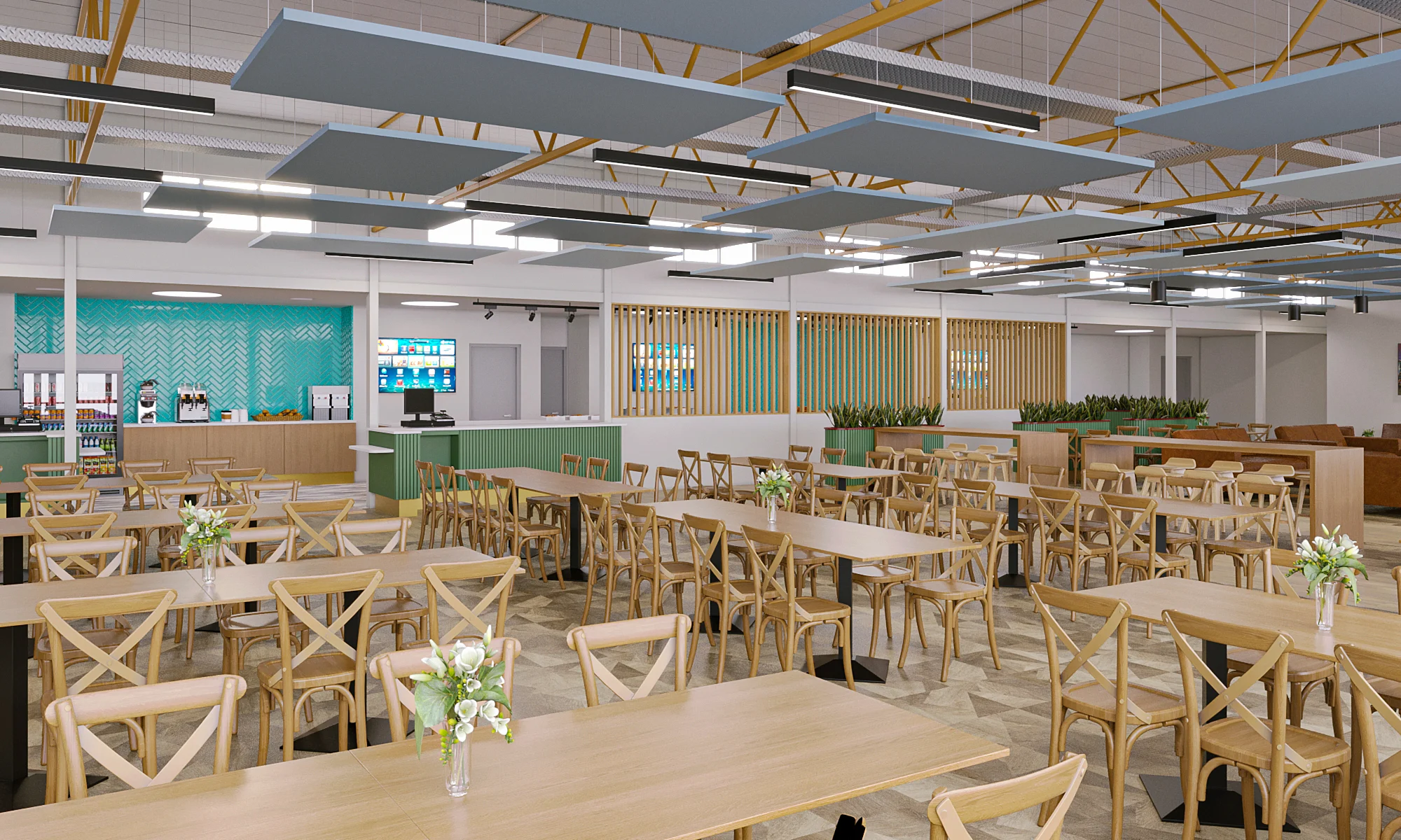 Commercial Dining Hall CGI renders (2)