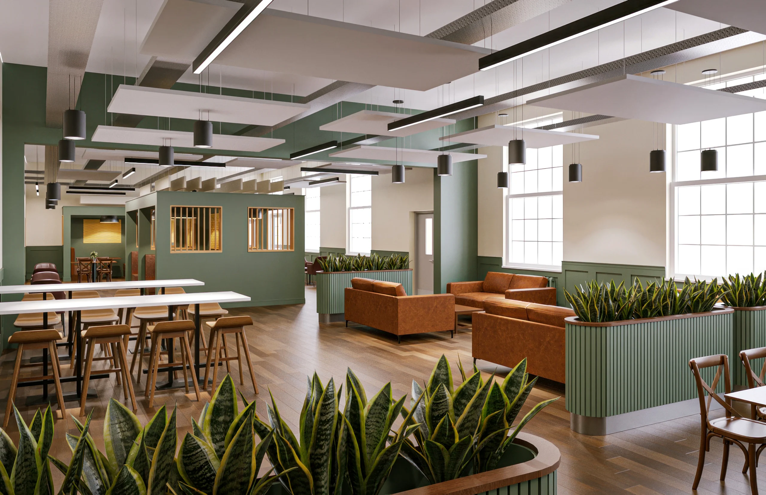 Commercial Dining Hall CGI renders (4)